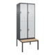 C+P Doppelstock-Spind Classic PLUS, Bank, 2 Abteile, 2120x800x815mm, 7016/7035 Verschluss Sicherheits-Drehriegel Sitzbanktyp untergebaut Material Sitzfläche Buche-Hartholz-1