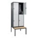 C+P Doppelstock-Spind Classic PLUS, Bank, 2 Abteile, 2120x800x815mm, 7016/7035 Verschluss Sicherheits-Drehriegel Sitzbanktyp untergebaut Material Sitzfläche Buche-Hartholz-4
