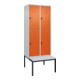 C+P Doppelstock-Spind Classic PLUS, Bank, 2 Abteile, 2120x800x815mm, 7035/2004 Verschluss Sicherheits-Drehriegel Sitzbanktyp untergebaut Material Sitzfläche Kunststoff-1