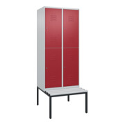 C+P Doppelstock-Spind Classic PLUS, Bank, 2 Abteile, 2120x800x815mm, 7035/3003 Verschluss Zylinderschloss Sitzbanktyp untergebaut Material Sitzfläche Kunststoff