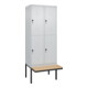 C+P Doppelstock-Spind Classic PLUS, Bank, 2 Abteile, 2120x800x815mm, 7035/7035 Verschluss Sicherheits-Drehriegel Sitzbanktyp auskragend Material Sitzfläche Buche-Hartholz-1
