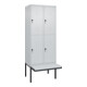 C+P Doppelstock-Spind Classic PLUS, Bank, 2 Abteile, 2120x800x815mm, 7035/7035 Verschluss Sicherheits-Drehriegel Sitzbanktyp auskragend Material Sitzfläche Kunststoff-1