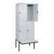 C+P Doppelstock-Spind Classic PLUS, Bank, 2 Abteile, 2120x800x815mm, 7035/7035 Verschluss Sicherheits-Drehriegel Sitzbanktyp auskragend Material Sitzfläche Kunststoff-2