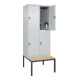 C+P Doppelstock-Spind Classic PLUS, Bank, 2 Abteile, 2120x800x815mm, 7035/7035 Verschluss Sicherheits-Drehriegel Sitzbanktyp untergebaut Material Sitzfläche Buche-Hartholz-4
