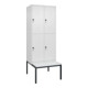 C+P Doppelstock-Spind Classic PLUS, Bank, 2 Abteile, 2120x800x815mm, 9016/9016 Verschluss Sicherheits-Drehriegel Sitzbanktyp untergebaut Material Sitzfläche Kunststoff-1