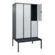 C+P Doppelstock-Spind Classic PLUS, Bank, 3 Abteile, 2120x1200x815mm, 7016/7035 Verschluss Zylinderschloss Sitzbanktyp untergebaut Material Sitzfläche Kunststoff-2