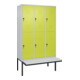 C+P Doppelstock-Spind Classic PLUS, Bank, 3 Abteile, 2120x1200x815mm, 7035/0024 Verschluss Sicherheits-Drehriegel Sitzbanktyp auskragend Material Sitzfläche Kunststoff-1