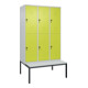 C+P Doppelstock-Spind Classic PLUS, Bank, 3 Abteile, 2120x1200x815mm, 7035/0024 Verschluss Sicherheits-Drehriegel Sitzbanktyp untergebaut Material Sitzfläche Kunststoff-1