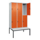 C+P Doppelstock-Spind Classic PLUS, Bank, 3 Abteile, 2120x1200x815mm, 7035/2004 Verschluss Sicherheits-Drehriegel Sitzbanktyp untergebaut Material Sitzfläche Kunststoff-2