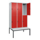 C+P Doppelstock-Spind Classic PLUS, Bank, 3 Abteile, 2120x1200x815mm, 7035/3020 Verschluss Sicherheits-Drehriegel Sitzbanktyp untergebaut Material Sitzfläche Kunststoff-2