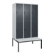 C+P Doppelstock-Spind Classic PLUS, Bank, 3 Abteile, 2120x1200x815mm, 7035/7016 Verschluss Sicherheits-Drehriegel Sitzbanktyp untergebaut Material Sitzfläche Kunststoff-1