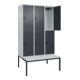 C+P Doppelstock-Spind Classic PLUS, Bank, 3 Abteile, 2120x1200x815mm, 7035/7016 Verschluss Sicherheits-Drehriegel Sitzbanktyp untergebaut Material Sitzfläche Kunststoff-2