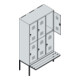 C+P Doppelstock-Spind Classic PLUS, Bank, 3 Abteile, 2120x1200x815mm, 7035/7035 Verschluss Sicherheits-Drehriegel Sitzbanktyp auskragend Material Sitzfläche Buche-Hartholz