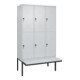 C+P Doppelstock-Spind Classic PLUS, Bank, 3 Abteile, 2120x1200x815mm, 7035/7035 Verschluss Sicherheits-Drehriegel Sitzbanktyp auskragend Material Sitzfläche Kunststoff-1