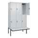 C+P Doppelstock-Spind Classic PLUS, Bank, 3 Abteile, 2120x1200x815mm, 7035/7035 Verschluss Sicherheits-Drehriegel Sitzbanktyp auskragend Material Sitzfläche Kunststoff-2