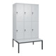 C+P Doppelstock-Spind Classic PLUS, Bank, 3 Abteile, 2120x1200x815mm, 7035/7035 Verschluss Sicherheits-Drehriegel Sitzbanktyp untergebaut Material Sitzfläche Kunststoff-1