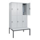 C+P Doppelstock-Spind Classic PLUS, Bank, 3 Abteile, 2120x1200x815mm, 7035/7035 Verschluss Sicherheits-Drehriegel Sitzbanktyp untergebaut Material Sitzfläche Kunststoff-2