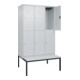 C+P Doppelstock-Spind Classic PLUS, Bank, 3 Abteile, 2120x1200x815mm, 7035/7035 Verschluss Zylinderschloss Sitzbanktyp untergebaut Material Sitzfläche Kunststoff-2