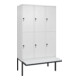 C+P Doppelstock-Spind Classic PLUS, Bank, 3 Abteile, 2120x1200x815mm, 9016/9016 Verschluss Sicherheits-Drehriegel Sitzbanktyp auskragend Material Sitzfläche Kunststoff-1