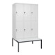 C+P Doppelstock-Spind Classic PLUS, Bank, 3 Abteile, 2120x1200x815mm, 9016/9016 Verschluss Sicherheits-Drehriegel Sitzbanktyp untergebaut Material Sitzfläche Kunststoff-1