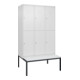 C+P Doppelstock-Spind Classic PLUS, Bank, 3 Abteile, 2120x1200x815mm, 9016/9016 Verschluss Zylinderschloss Sitzbanktyp untergebaut Material Sitzfläche Kunststoff-1