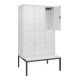 C+P Doppelstock-Spind Classic PLUS, Bank, 3 Abteile, 2120x1200x815mm, 9016/9016 Verschluss Zylinderschloss Sitzbanktyp untergebaut Material Sitzfläche Kunststoff-2