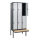 C+P Doppelstock-Spind Classic PLUS, Bank, 3 Abteile, 2120x900x815mm, 7016/7035 Verschluss Sicherheits-Drehriegel Sitzbanktyp auskragend Material Sitzfläche Buche-Hartholz-2