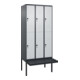 C+P Doppelstock-Spind Classic PLUS, Bank, 3 Abteile, 2120x900x815mm, 7016/7035 Verschluss Sicherheits-Drehriegel Sitzbanktyp auskragend Material Sitzfläche Kunststoff-1