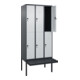 C+P Doppelstock-Spind Classic PLUS, Bank, 3 Abteile, 2120x900x815mm, 7016/7035 Verschluss Sicherheits-Drehriegel Sitzbanktyp auskragend Material Sitzfläche Kunststoff-2