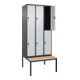C+P Doppelstock-Spind Classic PLUS, Bank, 3 Abteile, 2120x900x815mm, 7016/7035 Verschluss Sicherheits-Drehriegel Sitzbanktyp untergebaut Material Sitzfläche Buche-Hartholz-2
