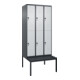 C+P Doppelstock-Spind Classic PLUS, Bank, 3 Abteile, 2120x900x815mm, 7016/7035 Verschluss Sicherheits-Drehriegel Sitzbanktyp untergebaut Material Sitzfläche Kunststoff-1