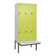 C+P Doppelstock-Spind Classic PLUS, Bank, 3 Abteile, 2120x900x815mm, 7035/0024 Verschluss Sicherheits-Drehriegel Sitzbanktyp auskragend Material Sitzfläche Kunststoff-1