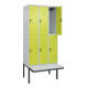 C+P Doppelstock-Spind Classic PLUS, Bank, 3 Abteile, 2120x900x815mm, 7035/0024 Verschluss Sicherheits-Drehriegel Sitzbanktyp auskragend Material Sitzfläche Kunststoff-2