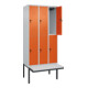 C+P Doppelstock-Spind Classic PLUS, Bank, 3 Abteile, 2120x900x815mm, 7035/2004 Verschluss Sicherheits-Drehriegel Sitzbanktyp auskragend Material Sitzfläche Kunststoff-2