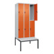 C+P Doppelstock-Spind Classic PLUS, Bank, 3 Abteile, 2120x900x815mm, 7035/2004 Verschluss Sicherheits-Drehriegel Sitzbanktyp untergebaut Material Sitzfläche Kunststoff-2