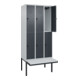 C+P Doppelstock-Spind Classic PLUS, Bank, 3 Abteile, 2120x900x815mm, 7035/7016 Verschluss Sicherheits-Drehriegel Sitzbanktyp auskragend Material Sitzfläche Kunststoff-2