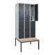 C+P Doppelstock-Spind Classic PLUS, Bank, 3 Abteile, 2120x900x815mm, 7035/7016 Verschluss Sicherheits-Drehriegel Sitzbanktyp untergebaut Material Sitzfläche Buche-Hartholz-4