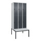 C+P Doppelstock-Spind Classic PLUS, Bank, 3 Abteile, 2120x900x815mm, 7035/7016 Verschluss Sicherheits-Drehriegel Sitzbanktyp untergebaut Material Sitzfläche Kunststoff-1