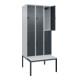 C+P Doppelstock-Spind Classic PLUS, Bank, 3 Abteile, 2120x900x815mm, 7035/7016 Verschluss Sicherheits-Drehriegel Sitzbanktyp untergebaut Material Sitzfläche Kunststoff-2