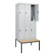 C+P Doppelstock-Spind Classic PLUS, Bank, 3 Abteile, 2120x900x815mm, 7035/7035 Verschluss Sicherheits-Drehriegel Sitzbanktyp untergebaut Material Sitzfläche Buche-Hartholz-4