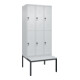 C+P Doppelstock-Spind Classic PLUS, Bank, 3 Abteile, 2120x900x815mm, 7035/7035 Verschluss Sicherheits-Drehriegel Sitzbanktyp untergebaut Material Sitzfläche Kunststoff-1