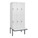 C+P Doppelstock-Spind Classic PLUS, Bank, 3 Abteile, 2120x900x815mm, 9016/9016 Verschluss Sicherheits-Drehriegel Sitzbanktyp auskragend Material Sitzfläche Kunststoff-1