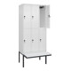 C+P Doppelstock-Spind Classic PLUS, Bank, 3 Abteile, 2120x900x815mm, 9016/9016 Verschluss Sicherheits-Drehriegel Sitzbanktyp auskragend Material Sitzfläche Kunststoff-2