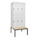 C+P Doppelstock-Spind Classic PLUS, Bank, 3 Abteile, 2120x900x815mm, 9016/9016 Verschluss Sicherheits-Drehriegel Sitzbanktyp untergebaut Material Sitzfläche Buche-Hartholz-1