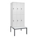 C+P Doppelstock-Spind Classic PLUS, Bank, 3 Abteile, 2120x900x815mm, 9016/9016 Verschluss Sicherheits-Drehriegel Sitzbanktyp untergebaut Material Sitzfläche Kunststoff-1