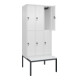 C+P Doppelstock-Spind Classic PLUS, Bank, 3 Abteile, 2120x900x815mm, 9016/9016 Verschluss Sicherheits-Drehriegel Sitzbanktyp untergebaut Material Sitzfläche Kunststoff-2