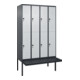 C+P Doppelstock-Spind Classic PLUS, Bank, 4 Abteile, 2120x1200x815mm, 7016/7035 Verschluss Sicherheits-Drehriegel Sitzbanktyp auskragend Material Sitzfläche Kunststoff-1