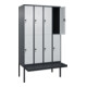 C+P Doppelstock-Spind Classic PLUS, Bank, 4 Abteile, 2120x1200x815mm, 7016/7035 Verschluss Sicherheits-Drehriegel Sitzbanktyp auskragend Material Sitzfläche Kunststoff-2