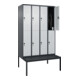 C+P Doppelstock-Spind Classic PLUS, Bank, 4 Abteile, 2120x1200x815mm, 7016/7035 Verschluss Sicherheits-Drehriegel Sitzbanktyp untergebaut Material Sitzfläche Kunststoff-2
