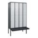 C+P Doppelstock-Spind Classic PLUS, Bank, 4 Abteile, 2120x1200x815mm, 7016/7035 Verschluss Zylinderschloss Sitzbanktyp auskragend Material Sitzfläche Kunststoff-1